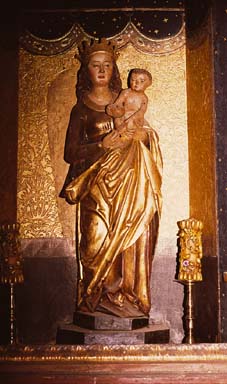 Madonna des Altars von Baller (sptes 15. Jh.), Holz mit Fassung