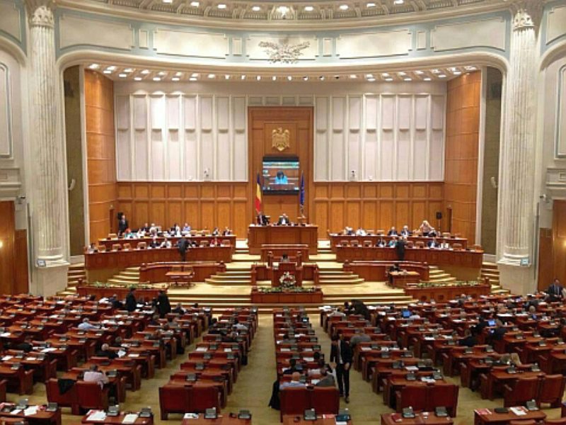 Die Abgeordnetenkammer des rumnischen Parlaments ...