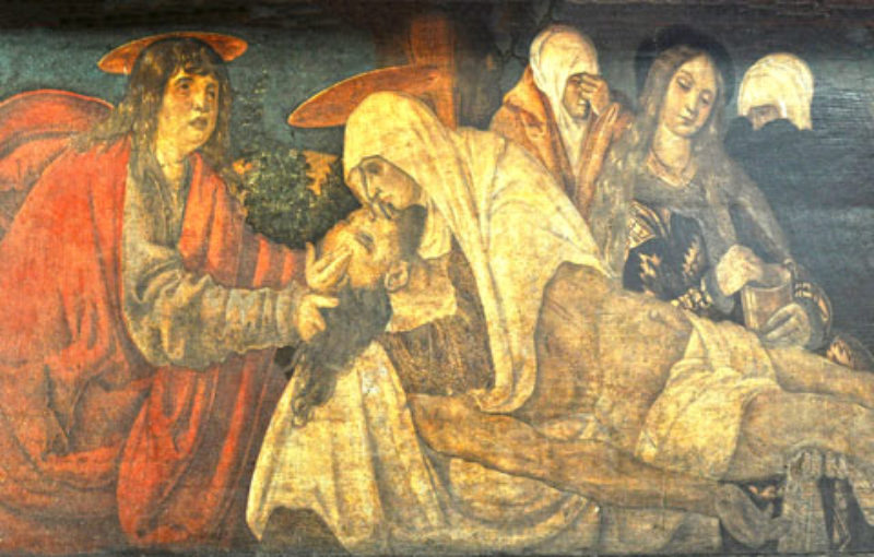 Beweinung Christi. Tafelmalerei von der Predella ...