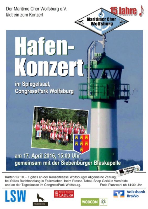 Plakat des Hafenkonzertes in Wolfsburg ...