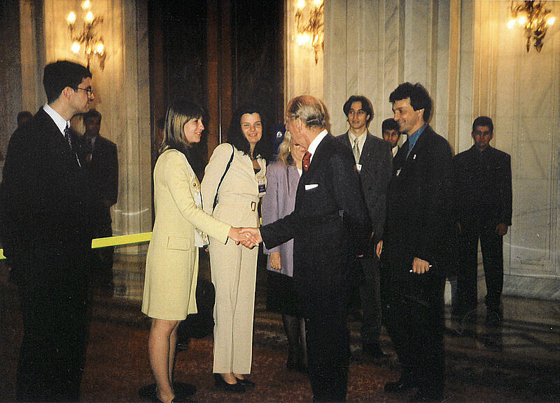 Prinz Philip begrt die Projektleiter des WWF ...