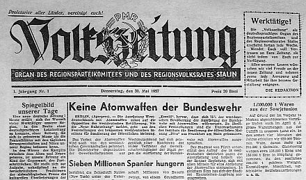 Die erste Ausgabe der Volkszeitung erschien am 30. Mai 1957 in Kronstadt.