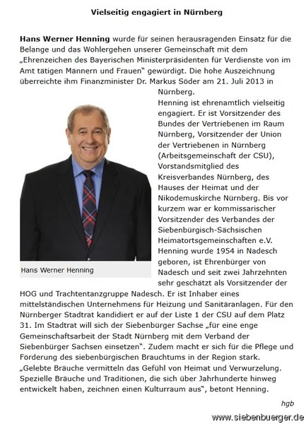 H. W. Henning als Stadtratskandidat