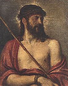 Tizian (1485-1576): Ecce homo; l auf Leinen, 66 x 53 cm. Eines der in Mnchen gezeigten Bilder der Sammlung Brukenthal.