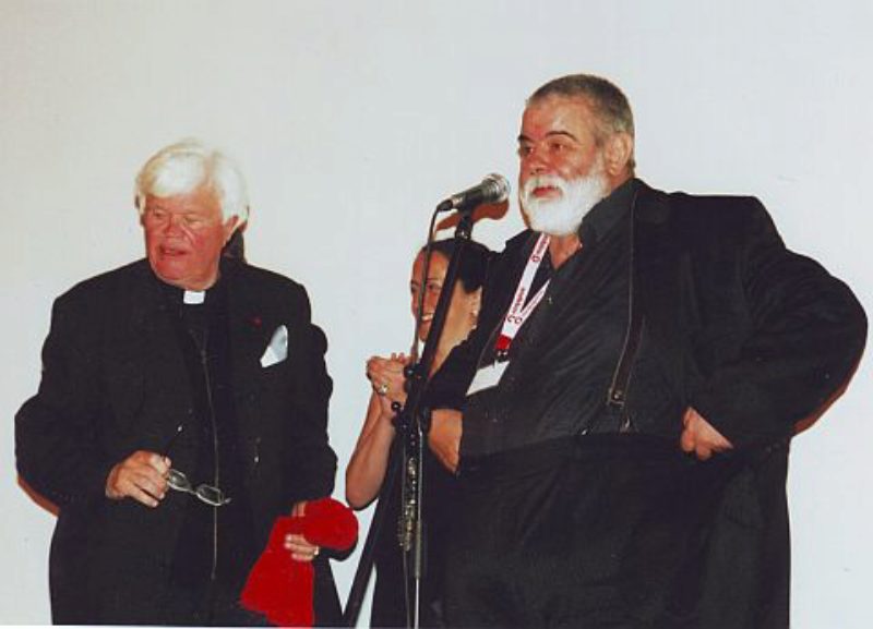 Eginald Schlattner (links) mit dem Regisseur Radu ...