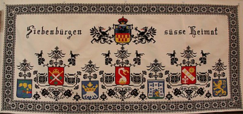 Siebenbürgisch-sächsische Wappendecke um 1900. ...