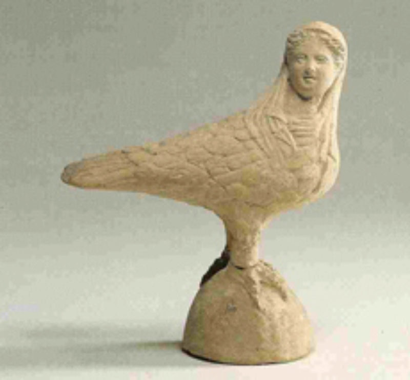 Weiblicher Sirenenvogel, Terrakotta, 4. Jh. ...