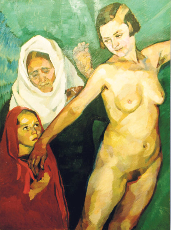 Margarete Depner: „Drei Generationen“, Öl, 80 x ...