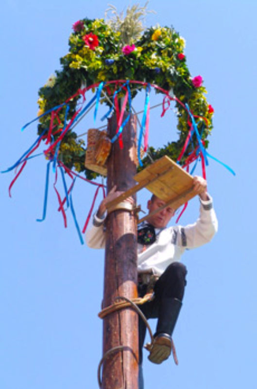 Der Welser Jungaltknecht Hans Lederer klettert ...