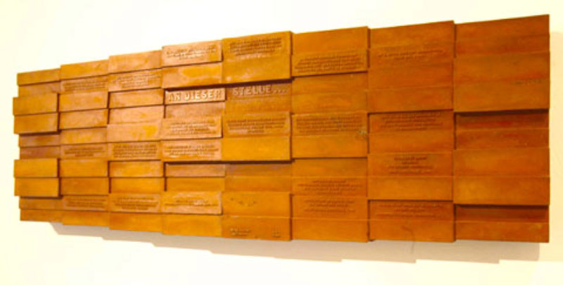 Gusseisen-Relief mit ausgewhlten Texten ...