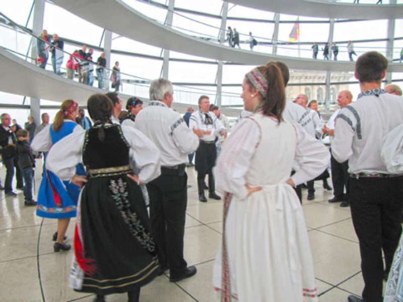 Sternpolka in der Kuppel des Reichstags. Foto: ...