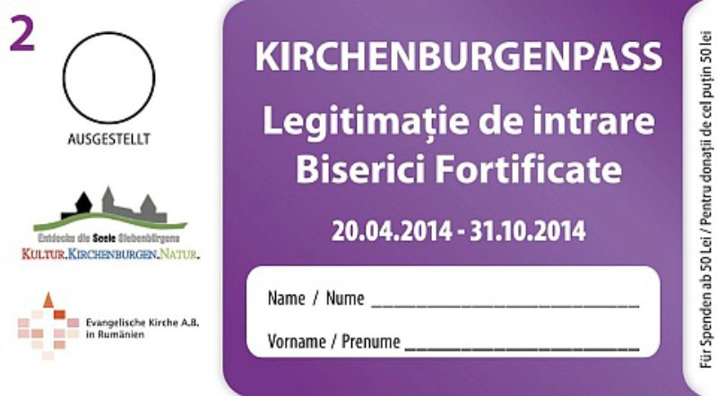 Vorderseite des Kirchenburgenpasses 2014. ...