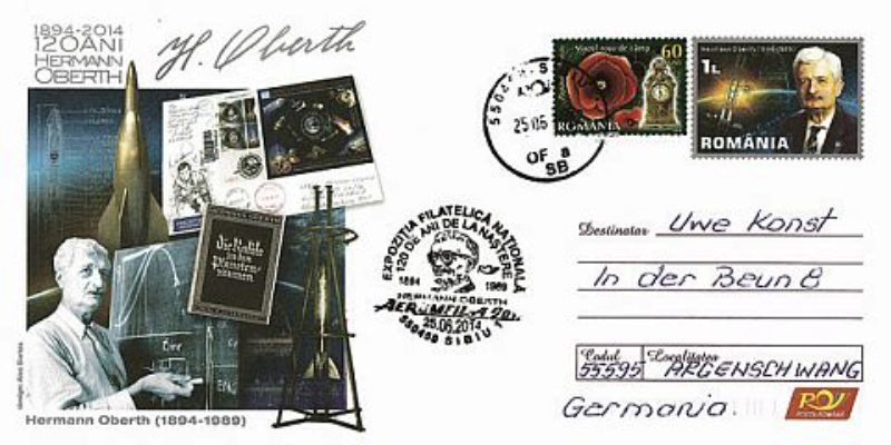 Ganzsache mit Sonderstempel, 25. Juni 2014 in ...