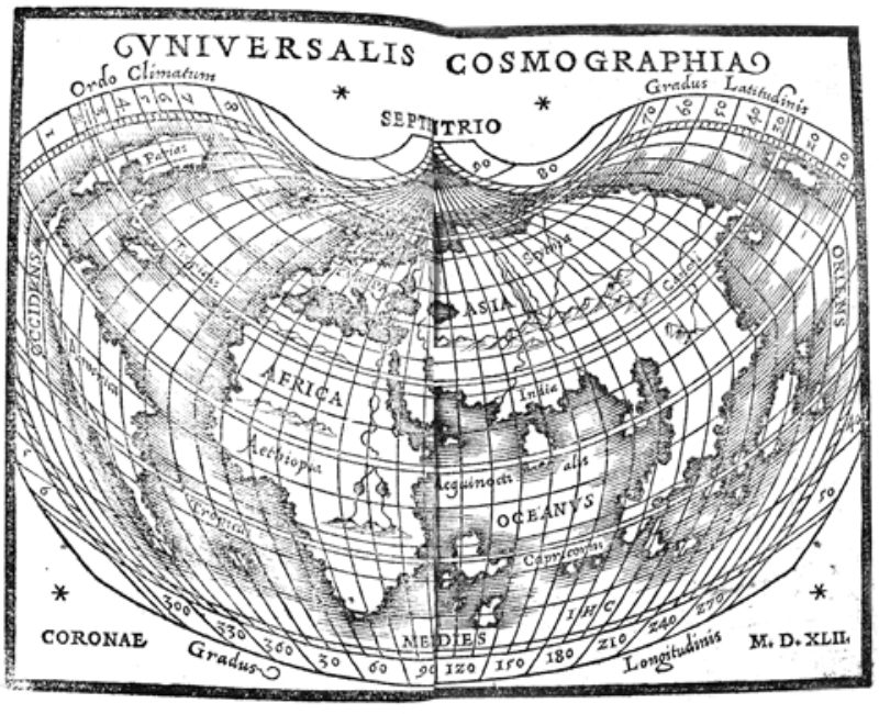 Weltkarte aus der Endfassung der Cosmographie ...
