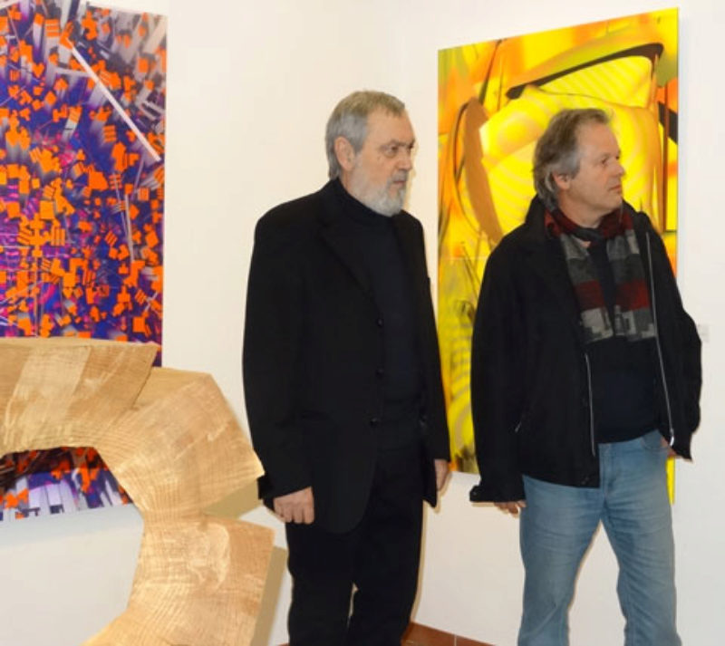 Die Knstler bei der Vernissage, von links: ...