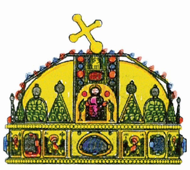 Heraldische Zeichnung der Stephanskrone ...