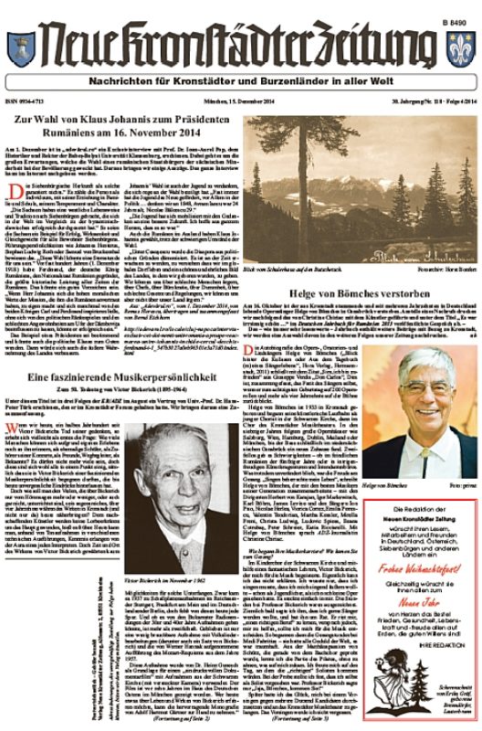 Neue Kronstdter Zeitung vom 15. Dezember 2014 ...