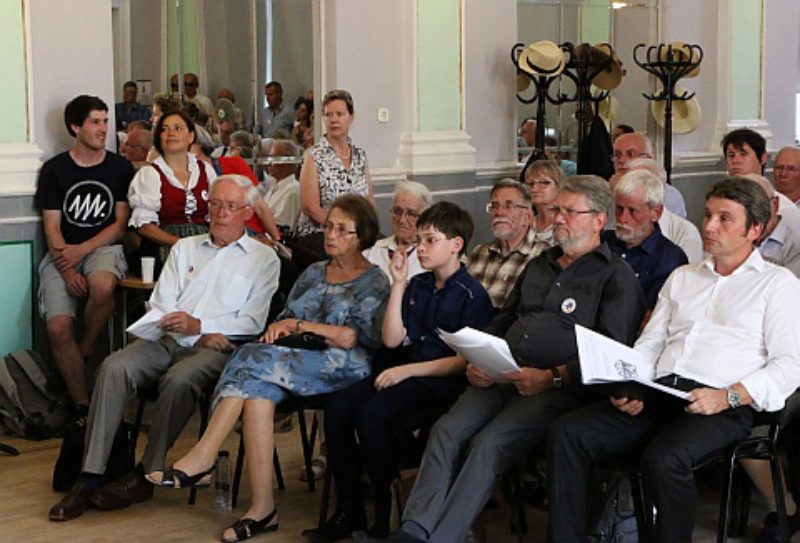 Blick in den Spiegelsaal des Forumhauses whrend ...