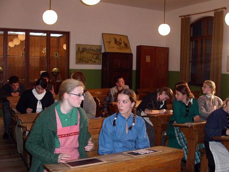 Altes Klassenzimmer im Schulmuseum Nrnberg, dem ...