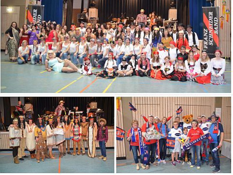 Bild-Collage vom bunten Faschingsball der ...