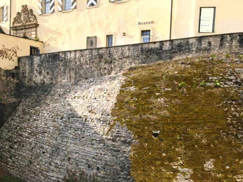 Die Vorher-Nachher-Bilder der Schlossmauer ...