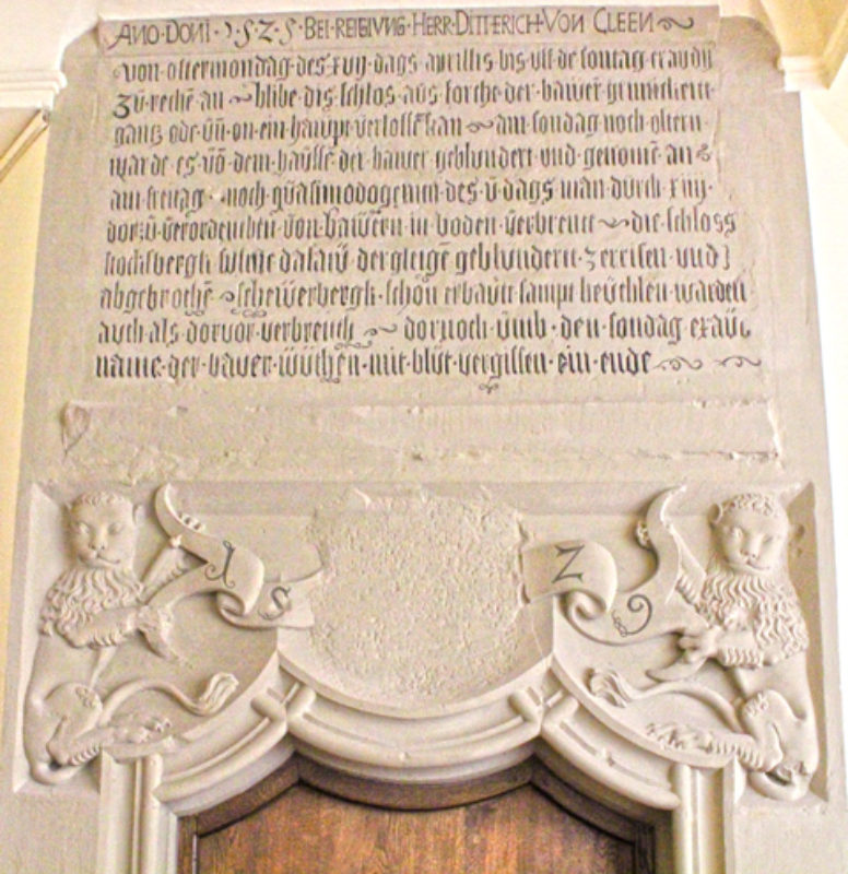 Inschrift von 1529, in gotischer Minuskel, ber ...