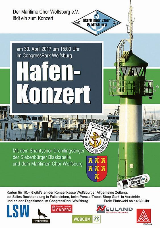 Plakat des zweiten Hafenkonzerts in Wolfsburg ...
