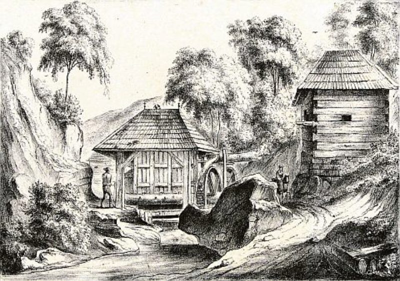 Pochwerk aus Vrspatak/Goldbach (Lithographie ...