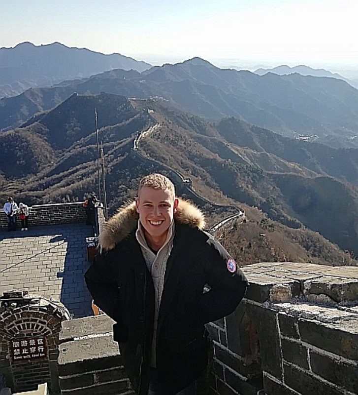 Marc Trein auf der chinesischen Mauer, 2018. ...