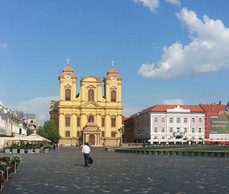 Blick auf den Domplatz in Temeswar, 2018: Foto: ...