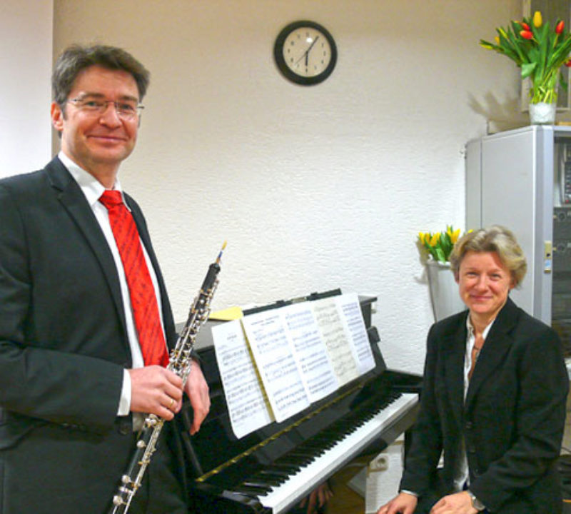 Felix und Karin Beer aus Schwabach an der Oboe ...
