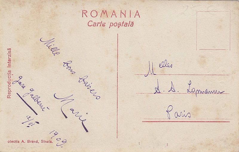 Die Fotopostkarte mit Carmen Sylva (siehe oben) ...