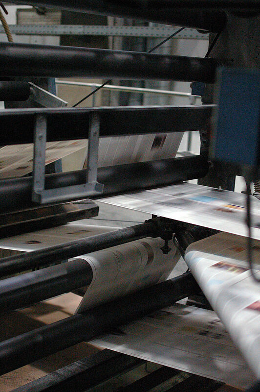 Papierbahnfhrung in der Druckmaschine ...