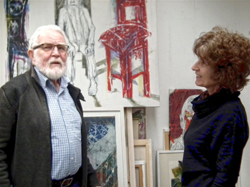 Gert Fabritius und Ingeborg Szllsi im Atelier ...