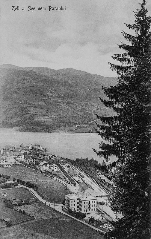 Blick auf Zell am See 1898 und das neue Hotel ...