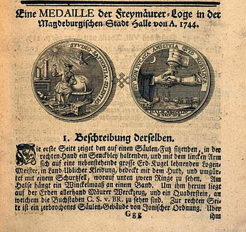 Avers und Revers der Medaille durch ein ...