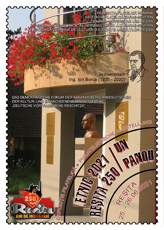 Plakat der Briefmarken-Ausstellung in Reschitza ...
