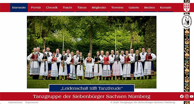 Die Homepage der Tanzgruppe Nürnberg erstrahlt in ...