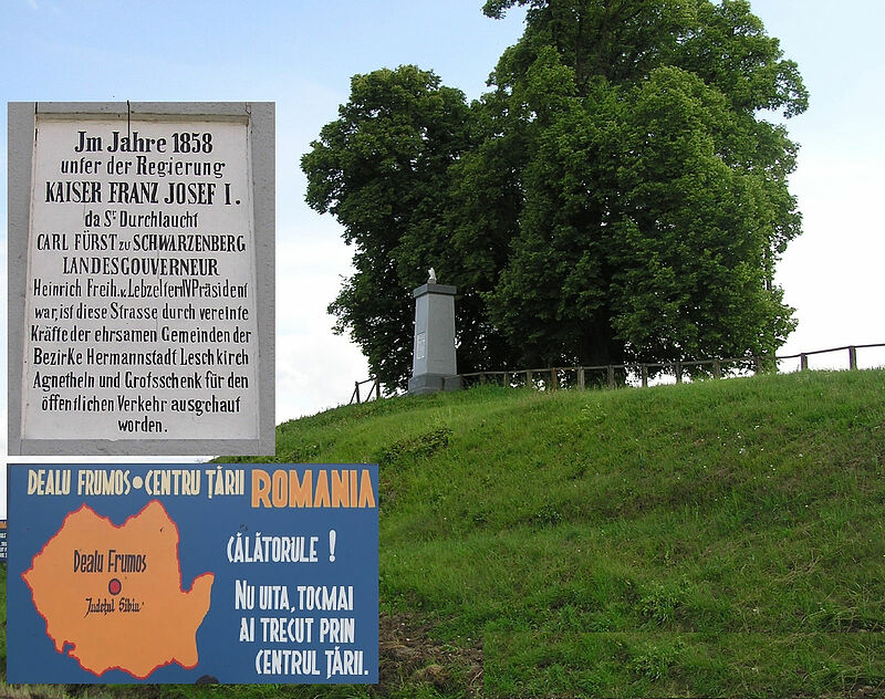 Das Zentrum Rumniens auf der Schnberger Hill. ...