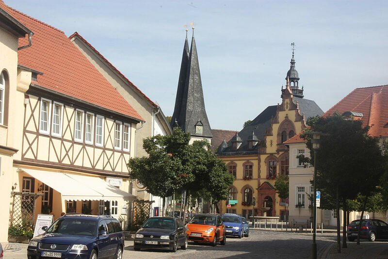 Der Marktplatz in Egeln, Landkreis Wanzleben (die ...