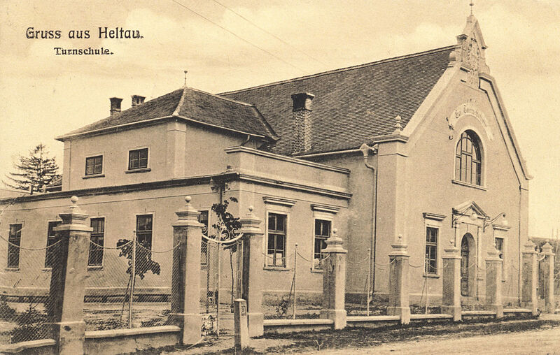 Turnschule in Heltau, Postkarte von Emil Fischer ...