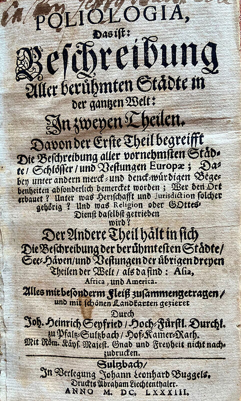 Titelblatt der „Poliologia, das ist: Beschreibung ...