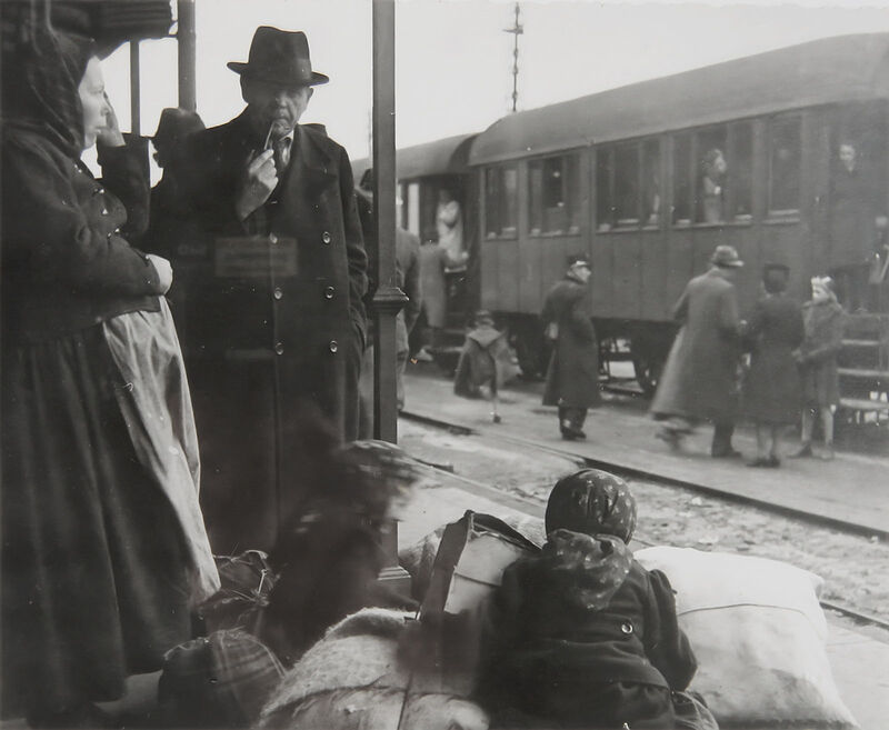 Im Gterwagen unterwegs: Evakuierungszug 1944. ...