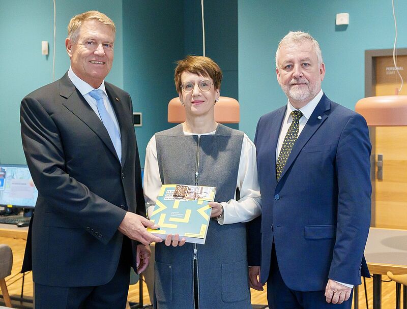 Staatsprsident Klaus Johannis bei seinem Besuch ...