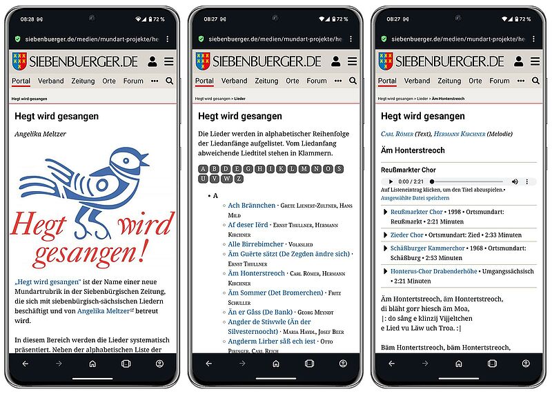 Die neue Rubrik "Hegt wird gesangen" unter ...