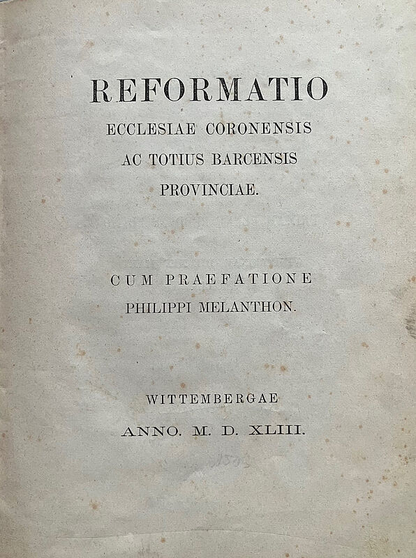Titelblatt Reformationsbchlein, Wittenberg 1553 ...