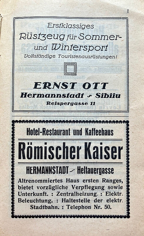Anhang Werbung aus dem Reisehandbuch E. Sigerus ...