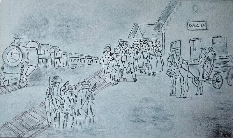 Bahnhof Roseln am 15. Januar 1945 ...