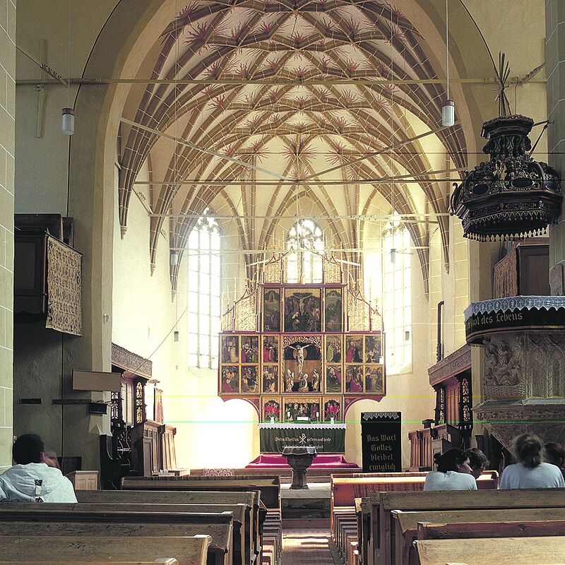 Innenansicht des Chores der Birthlmer ...