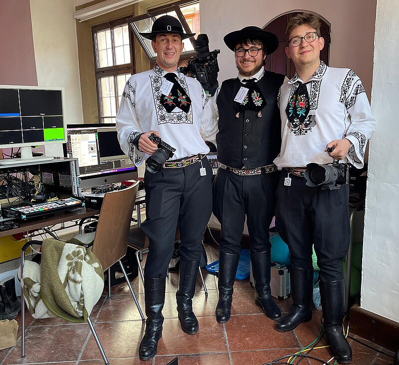 Das Medien-Team der SJD, von links: Lukas ...